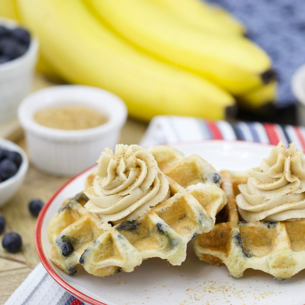 Blueberry Waffles With Maple Butter
