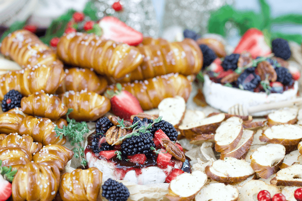 Pecan Berry Baked Brie with Pretzel Chips